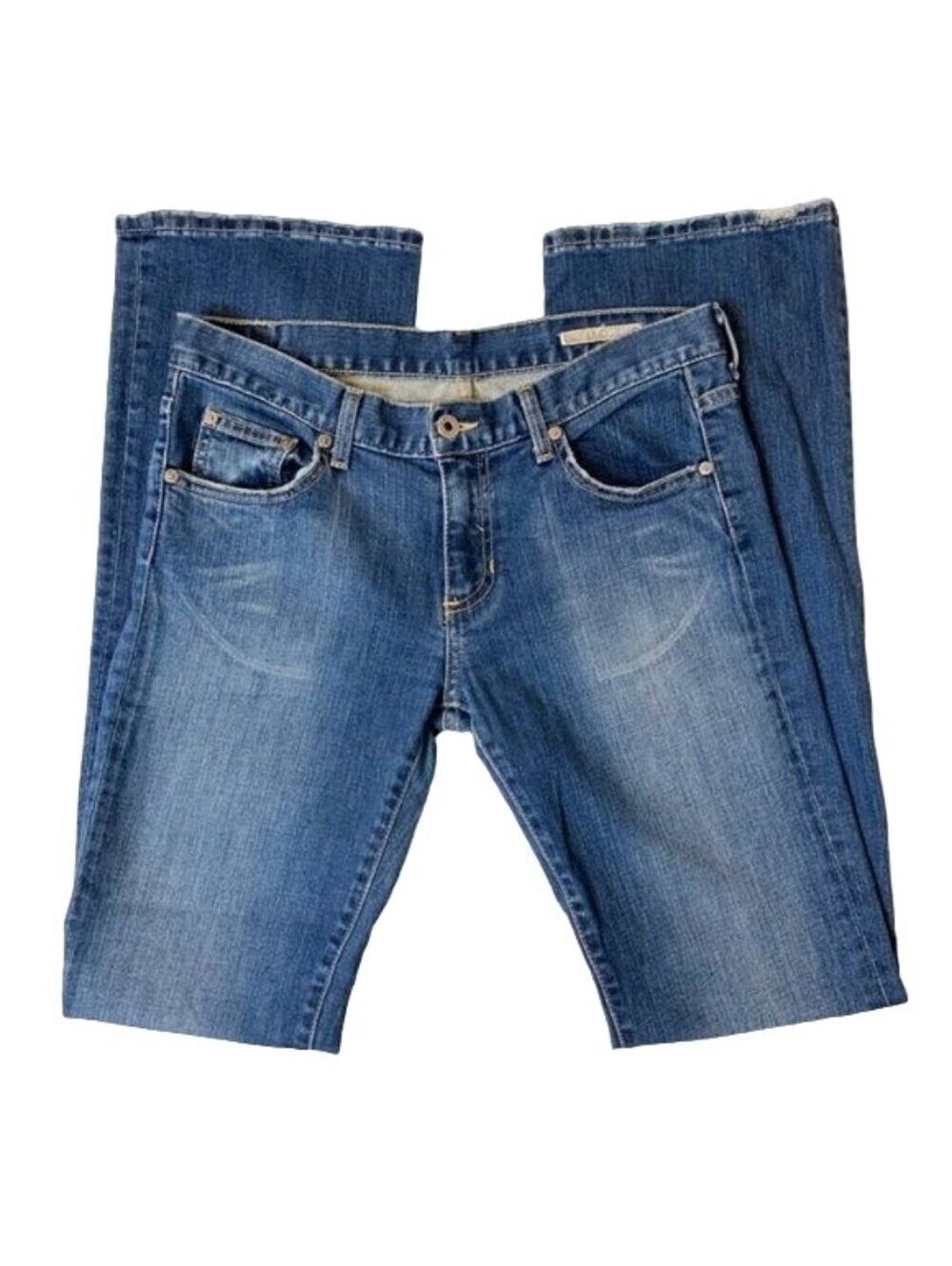 Chip & Pepper Women Medium Wash Bootcut Jeans Low Rise Size 29 Frayed Hem 1797
